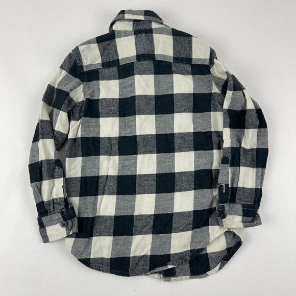 Tailor Vintage Button Up Shirt Boys Size 4/5 Black White Plaid Long Sleeve - Picture 5 of 6